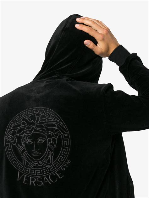 black versace hoodie|versace hoodie medusa.